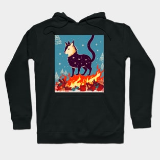 cute creature on fire on xmas sticker Hoodie